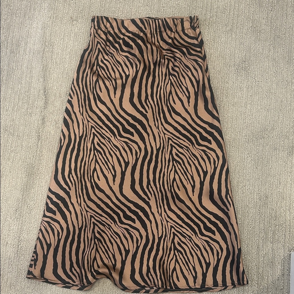 Zebra Print Brown and Black Women's Skirt